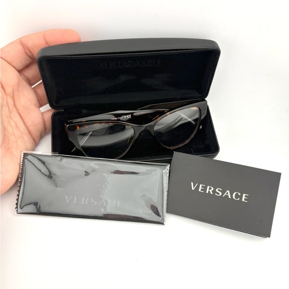 Versace Tortoiseshell Optical Glasses - Brown - ALL INCLUSIVE NWOT - Demo - Picture 9 of 11